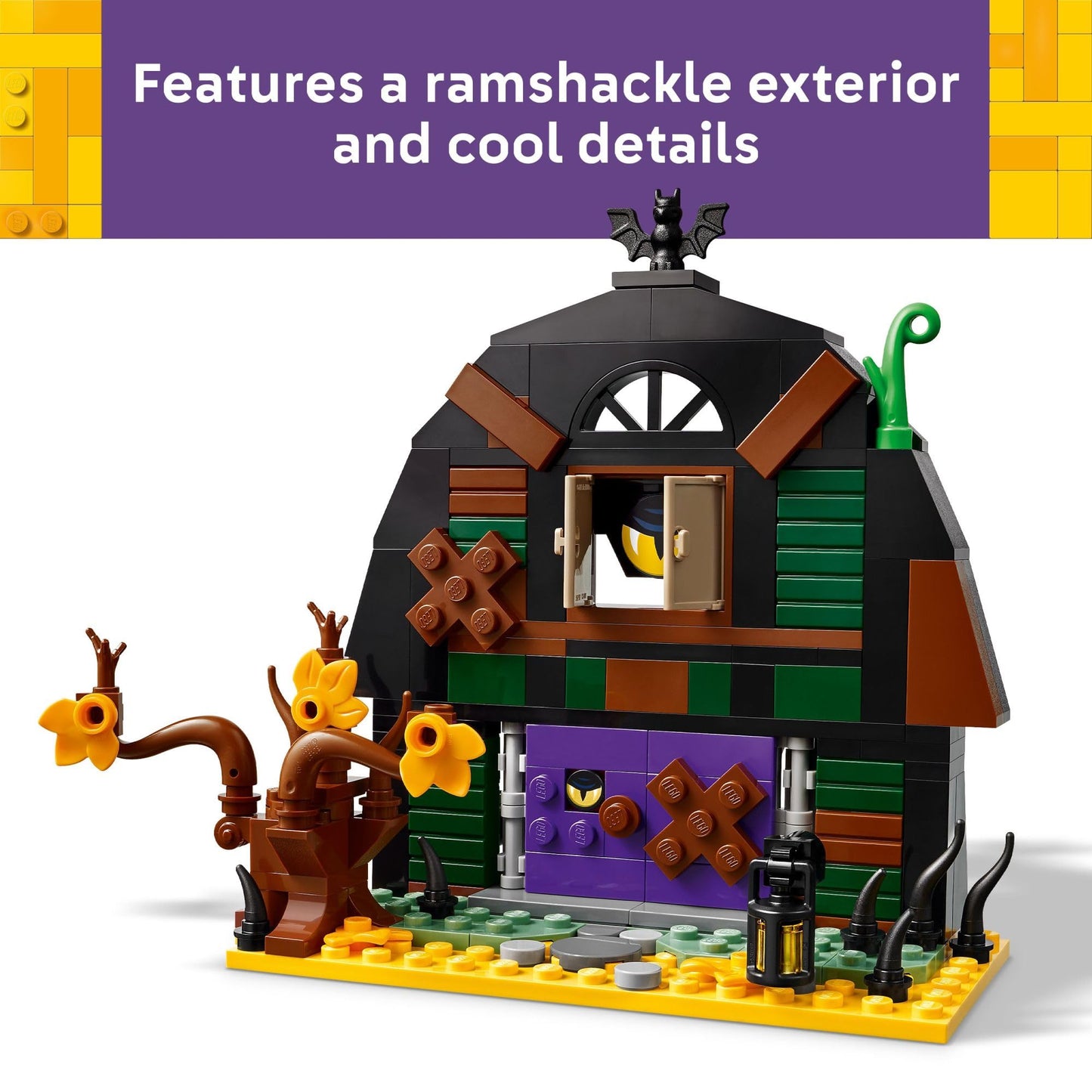 LEGO Halloween Barn Building Toy - Room Decor & Pretend Play Set for Boys & Girls, Ages 9+ - Halloween Toys & Crafts for Kids - Gift Idea - W/Scary