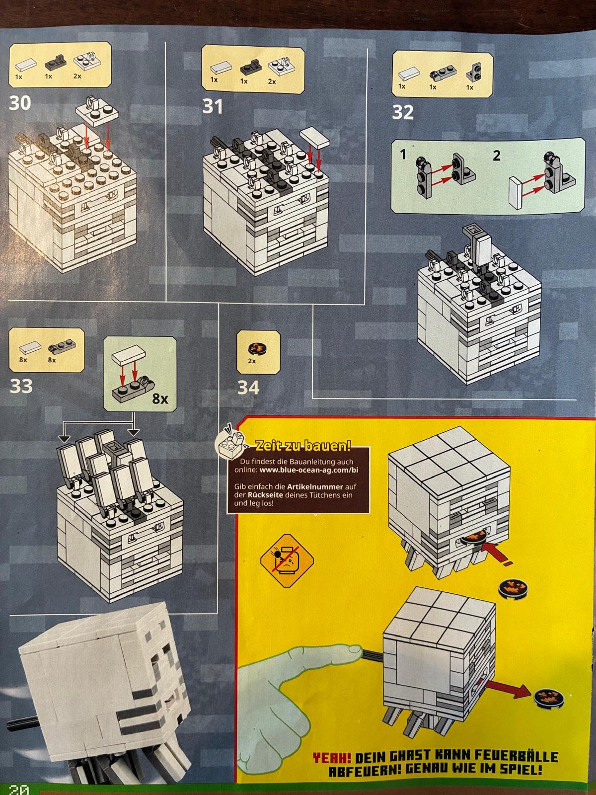 LEGO Minecraft: Ghast Minifigure with Shooting Fireball - Ages 6+ (106 pcs)