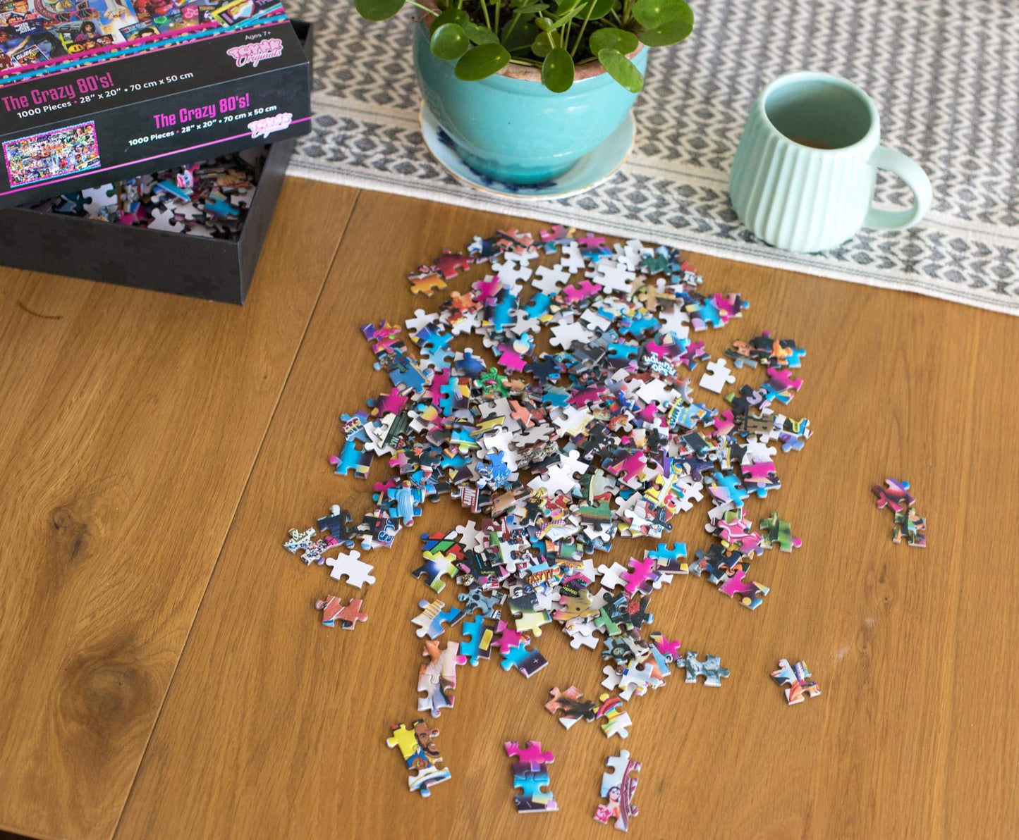 The Crazy 80's! Retro Puzzle for Adults and Kids | 1000 Piece Jigsaw Puzzle Toy | Interactive Brain Teaser for Family Game Night | 28 x 20 Inches