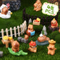48 Pcs Mini Capybara Figures Set Cute Capybara Figurine Mini Resin Capybaras Resin Animals Toys Miniature Figurines Capybaras Cake Toppers for Garden