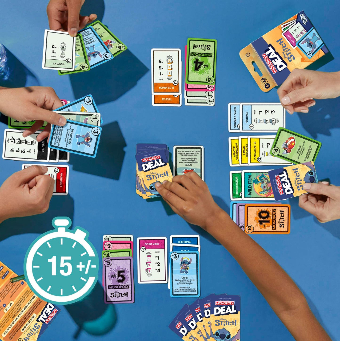 Monopoly Deal: Disney Stitch Edition Card Game | Based on Disney’s Lilo & Stitch | Officially Licensed Disney Kids Games | Ages 8+| 2-5 Players