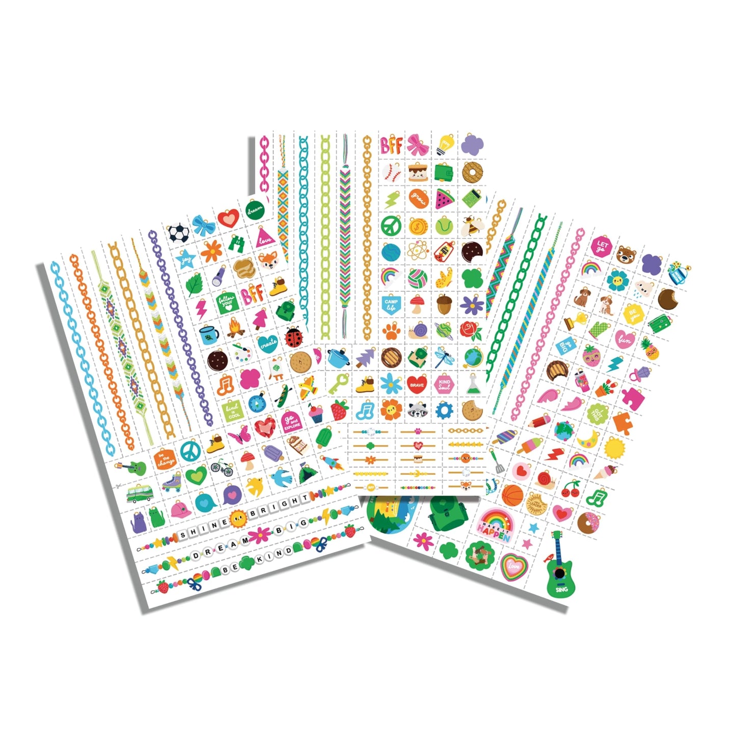 OOLY x Girl Scouts Temporary Tattoos for Girls - Glitter DIY Tattoo Jewelry Kit, 3 Sheets, Bracelets Rings Necklaces