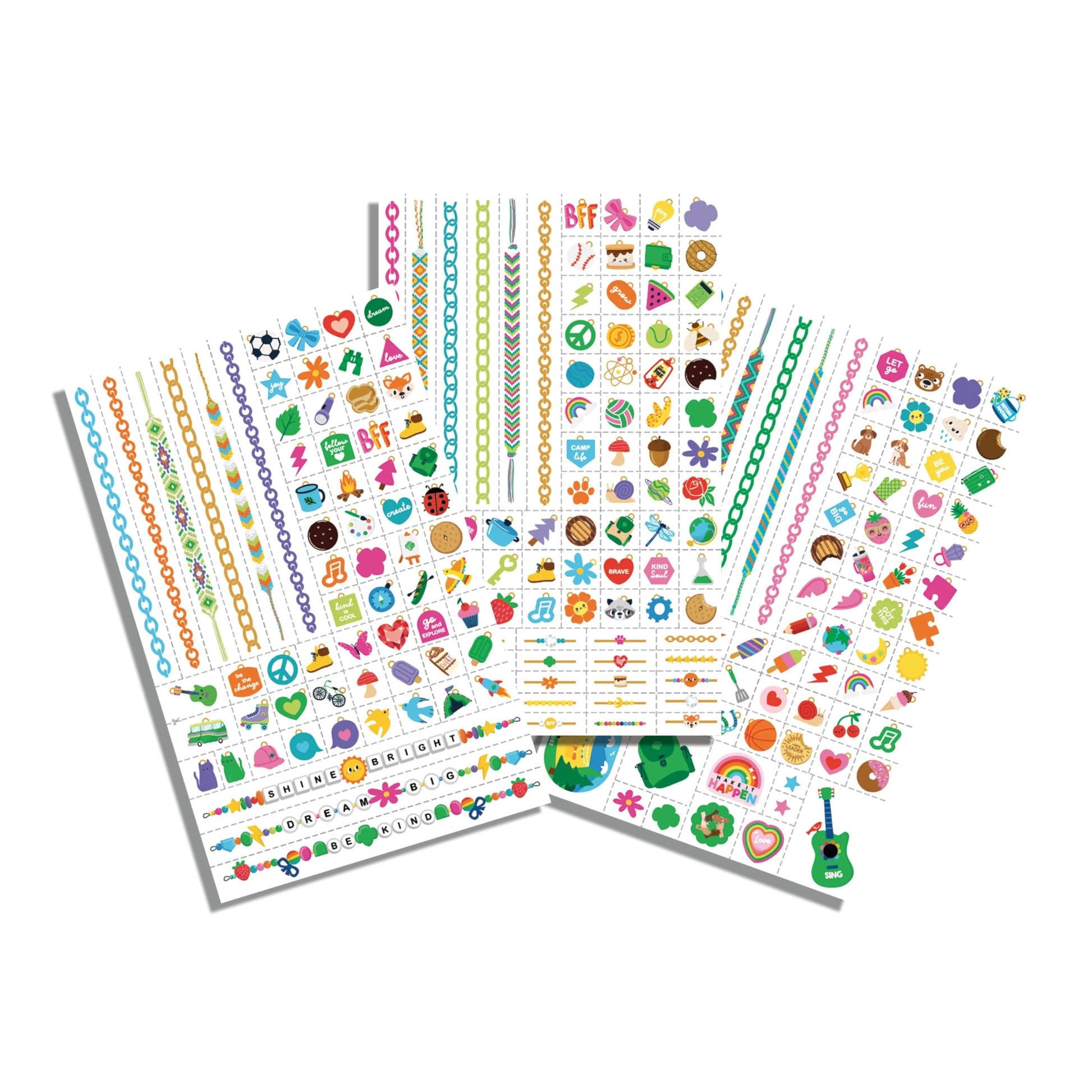 OOLY x Girl Scouts Temporary Tattoos for Girls - Glitter DIY Tattoo Jewelry Kit, 3 Sheets, Bracelets Rings Necklaces