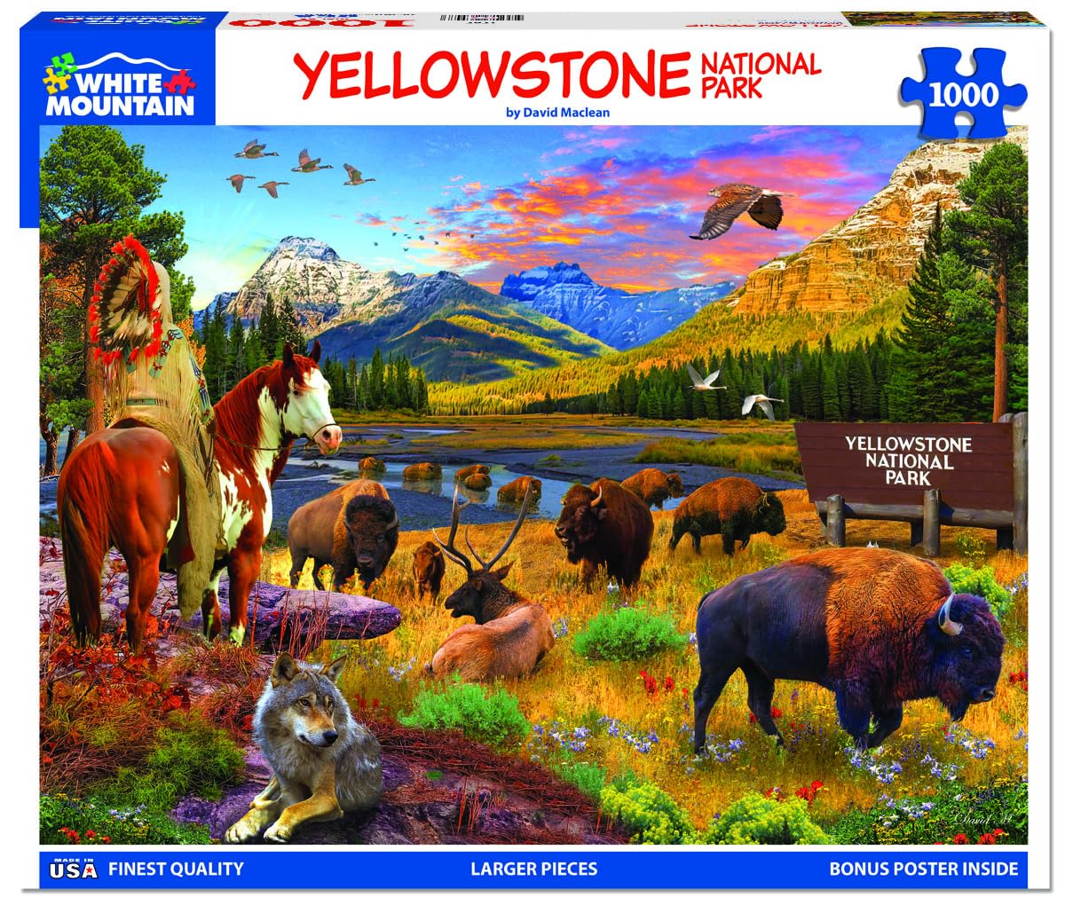 White Mountain 1000 Piece Jigsaw Puzzle National Park, Yellowstone