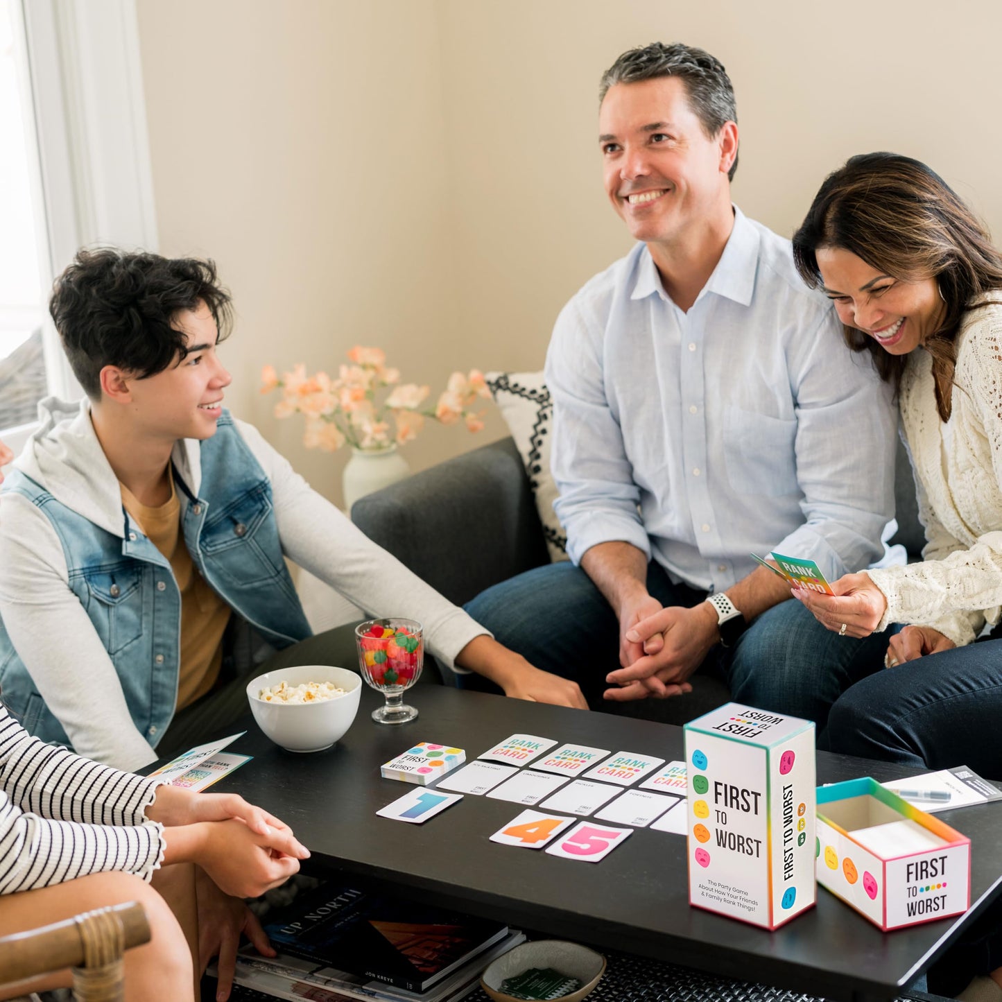 FIRST TO WORST Party Game - The Card Game About How Your Friends and Family Rank Things | Funny Ranking & Guessing Board Game for Friends & Family