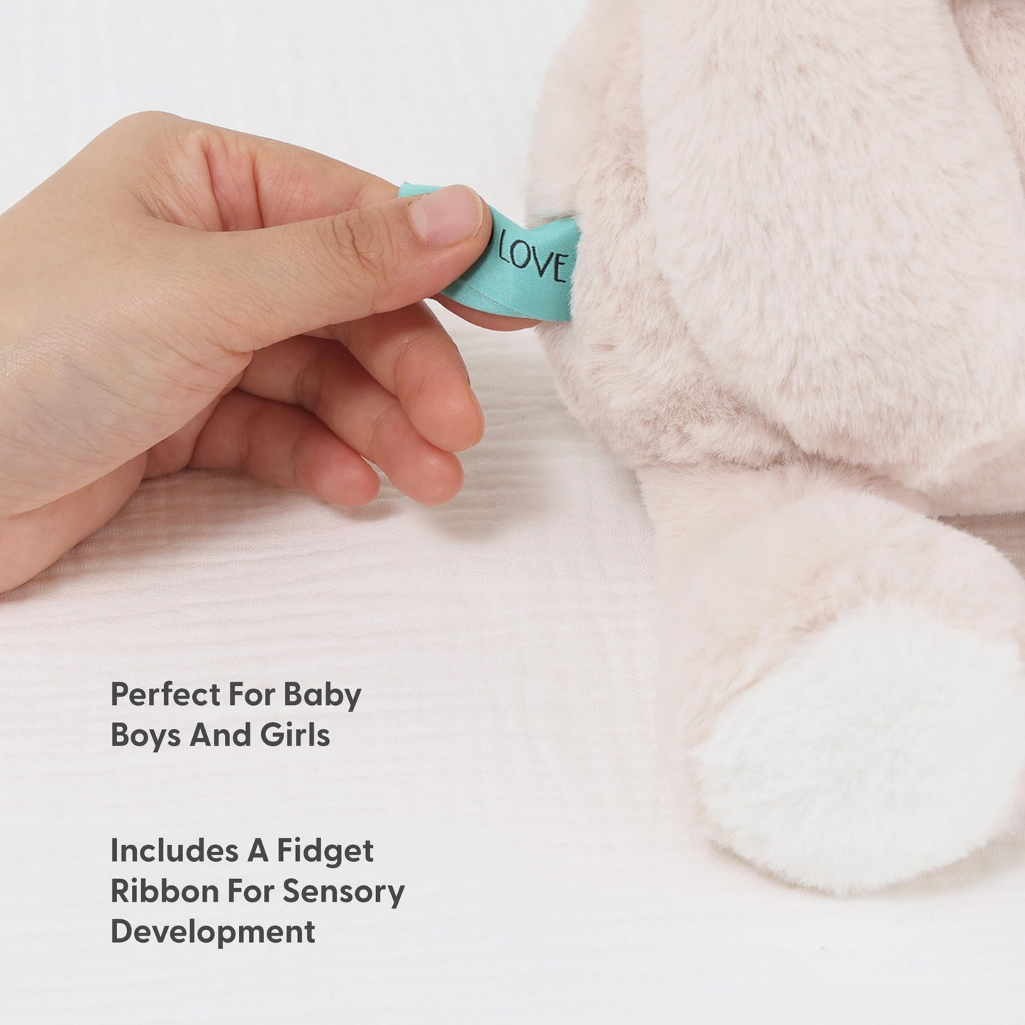 The Peanutshell Plush Bunny Stuffed Animal - 10 inch - Baby Safe - Machine Washable - Soft Bunny Rabbit Baby Toys, Newborn Infant Toddler, Plushies