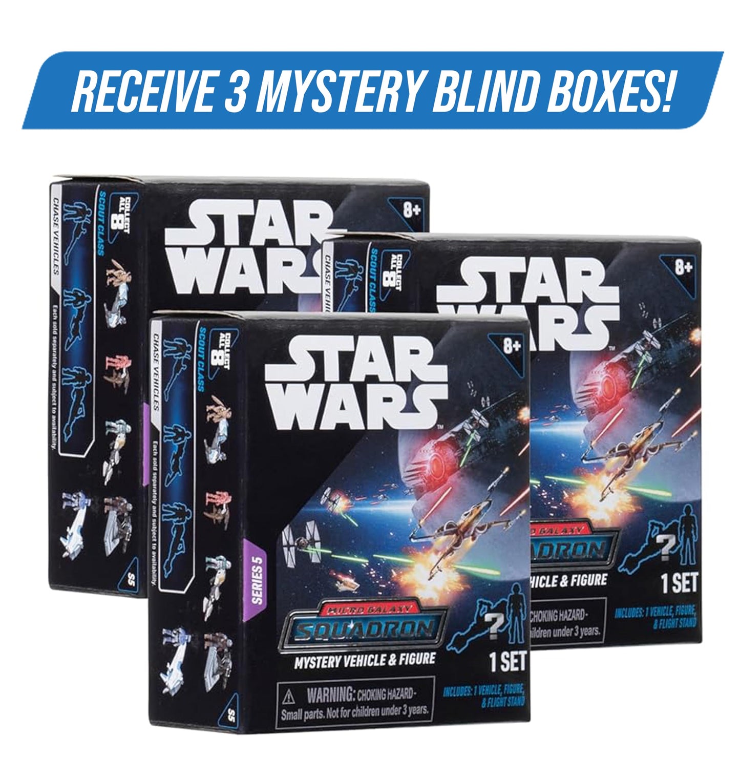 STAR WARS Micro Galaxy Squadron Series 5 (3 Pack) Mystery Blind Box - Get Three 2.5" Vehicle or 1" Mini Figure - Officially Licensed - Authentic