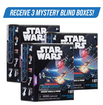 STAR WARS Micro Galaxy Squadron Series 5 (3 Pack) Mystery Blind Box - Get Three 2.5" Vehicle or 1" Mini Figure - Officially Licensed - Authentic