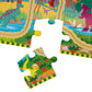 Melissa & Doug Dinosaur Adventure Tracks Cardboard Jigsaw Floor Puzzle and 2 Wind-Up Dinos - 48 Pieces, for Boys and Girls 3+