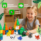 Playmags Animal Safari Magnetic Tiles for Kids - 42 Piece Set | Stacking & Building Blocks for Toddlers | Educational STEM Toy & Jungle Animal Figures