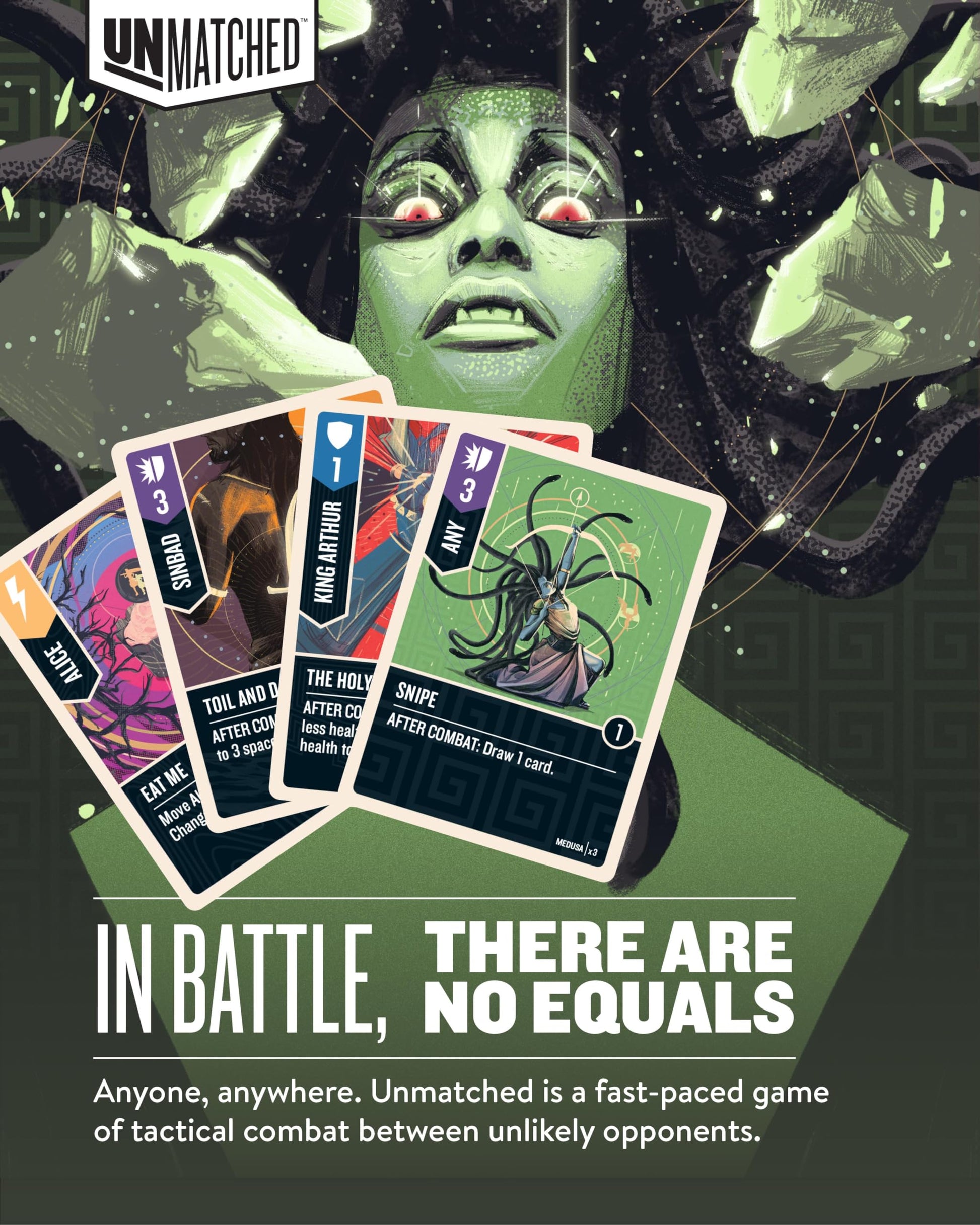 Restoration Games Unmatched Battle of Legends Vol 1 - Strategy Board Game for 2 to 4 Players - Expansion with 4 Heroes and Battlefields - 20-40 Min