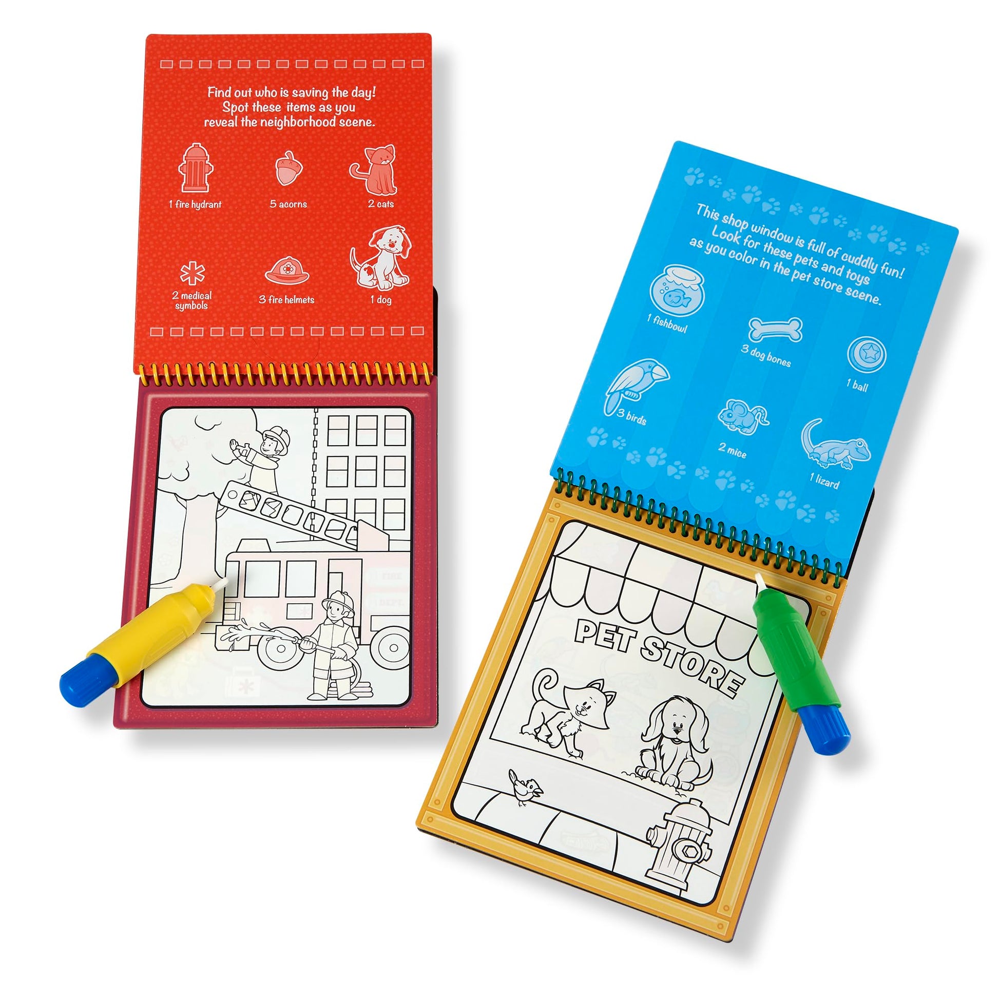 Melissa & Doug Water Wow! Reusable Water-Reveal Activity Pad 2-Pack - Vehicles, Animals Travel Toys, Party Favors, Mess Free Coloring Books for Kids