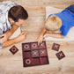 Juvale Tic Tac Toe Board Game - Outdoor Table Games for Patio & Indoor Tabletop Play - Portable Board & Storage Box - 9.5 x 9.5 in, Cherry Red Solid