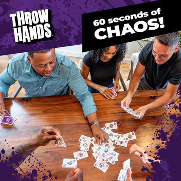 Throw Hands Rock Paper Scissors Card Game - The Absurdly Fast and Chaotic Party Game for 2 to 8 Players - 60 Second Game for Friends, Families,