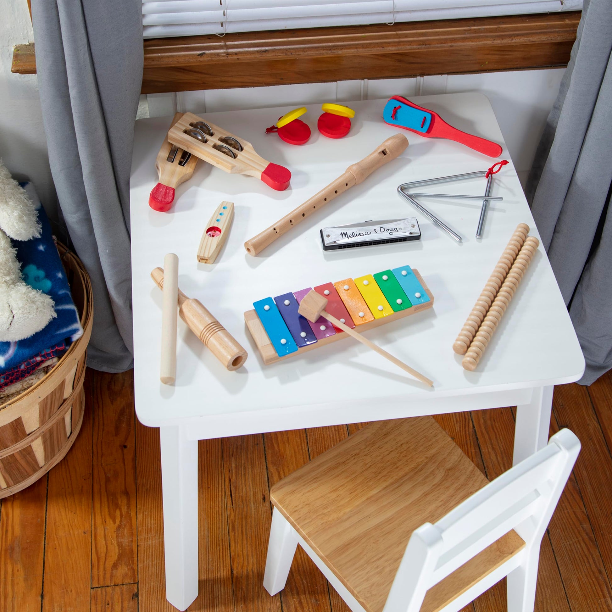 Melissa & Doug Deluxe Band Set with Wooden Musical Instruments and Storage Case