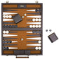Backgammon Sets for Adults, 15 Inch PU Leather Backgammon Set, Portable Travel Backgammon Board Game, Classic Strategy Checkerboard Design Backgammon
