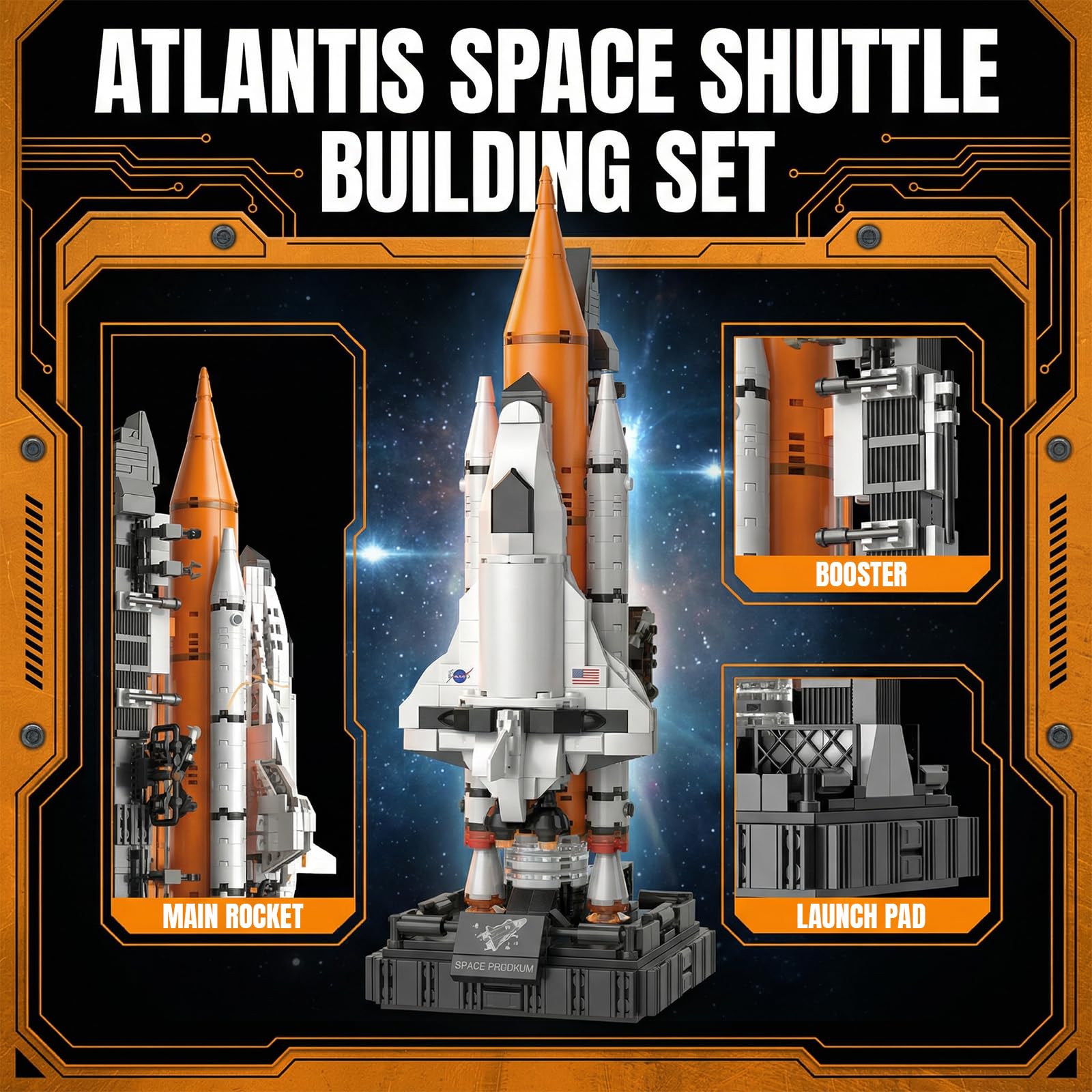 APENGBAOL Space Shuttle Building Blocks Set, 616 Pieces Mini Rocket Model Kit with Launch Pad, Space Program Collectible Display, STEM Inspired