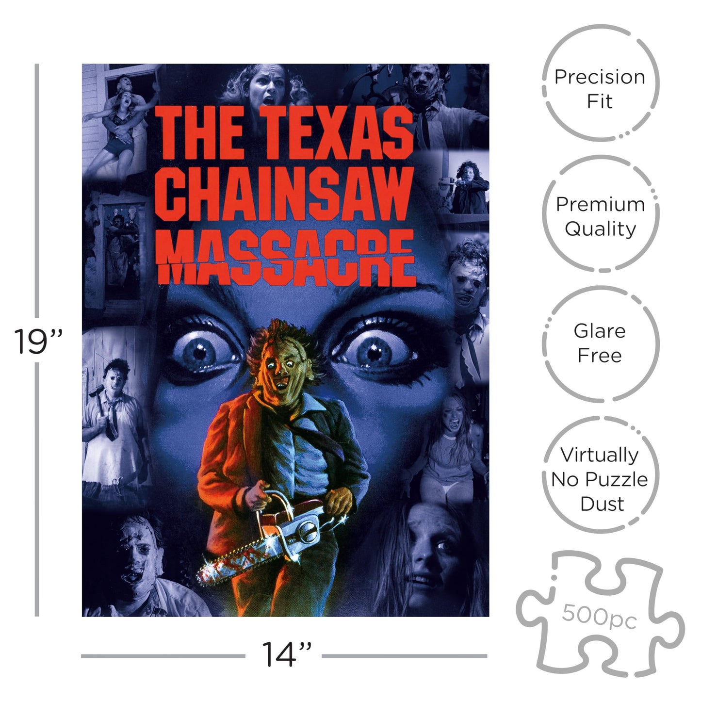 AQUARIUS Texas Chainsaw Massacre 500 Piece Jigsaw Puzzle in Coffin Box