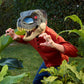 Mattel Jurassic World Rebirth T-Rex Rage N Roar Mask with LED Light Up Eyes, Blink Action with 3 Level Aggression Effect, Dinosaur Costume Headgear