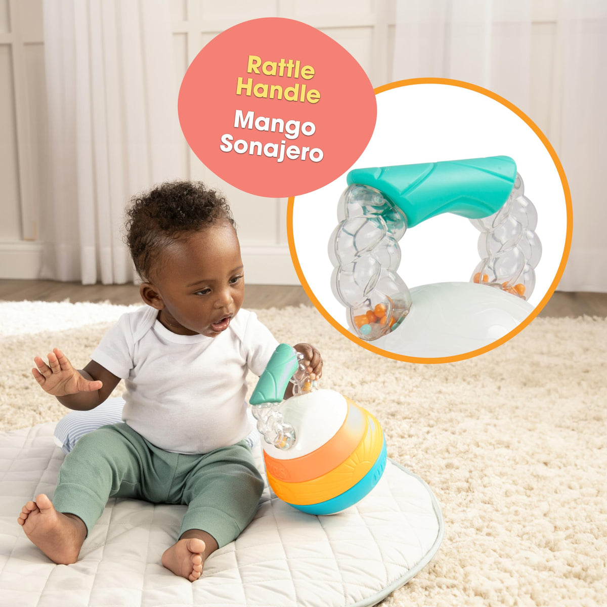 BEBE FUERTE Stack and Count Kettlebell Activity Toy by Robin Arzon - Bilingual Stacking Toys - Baby Workout Toys - Baby and Toddler Gifts for Ages 6