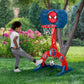 Delta Children Marvel Spider Man 4-in-1 Sports Center - Adjustable Easy Score Basketball Hoop, Soccer/Hockey Net and Golf Game, Red/Blue