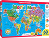 MasterPieces 60 Piece Educational Jigsaw Puzzle for Kids - World Map - 16.5"x12.75"