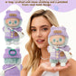 Evowatt Doll Outfits, Clothes for Labubu 17cm Doll, 4-Piece Knitted Doll Clothes Set - Striped Sweater, Beanie Hat, Mini Bag & Shell Bracelet, Purple
