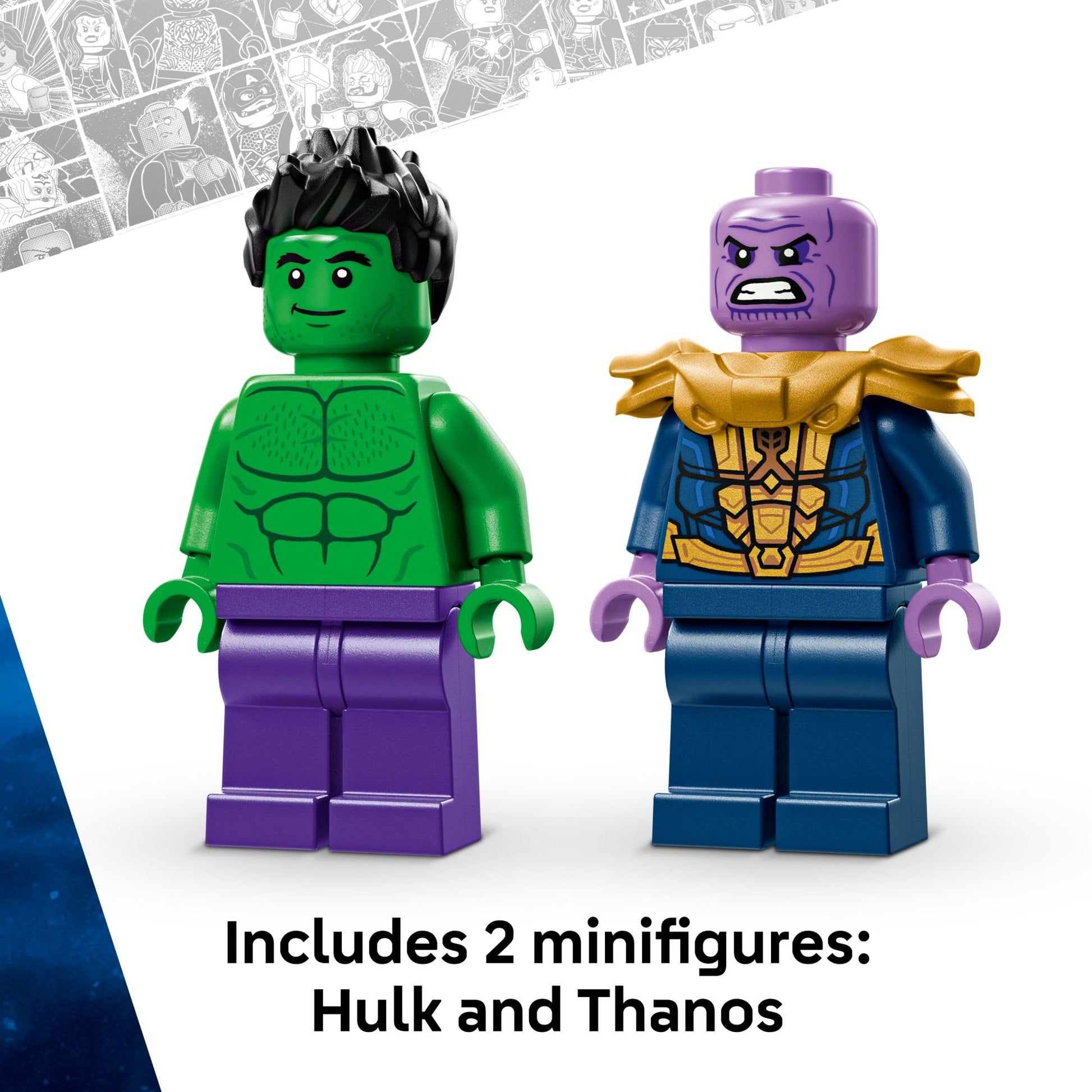 LEGO Marvel The Hulk Truck vs. Thanos - Monster Truck Building Toy for Kids 7+ - Includes Hulk & Thanos Toy Minifigures - Creative Birthday Gift Idea