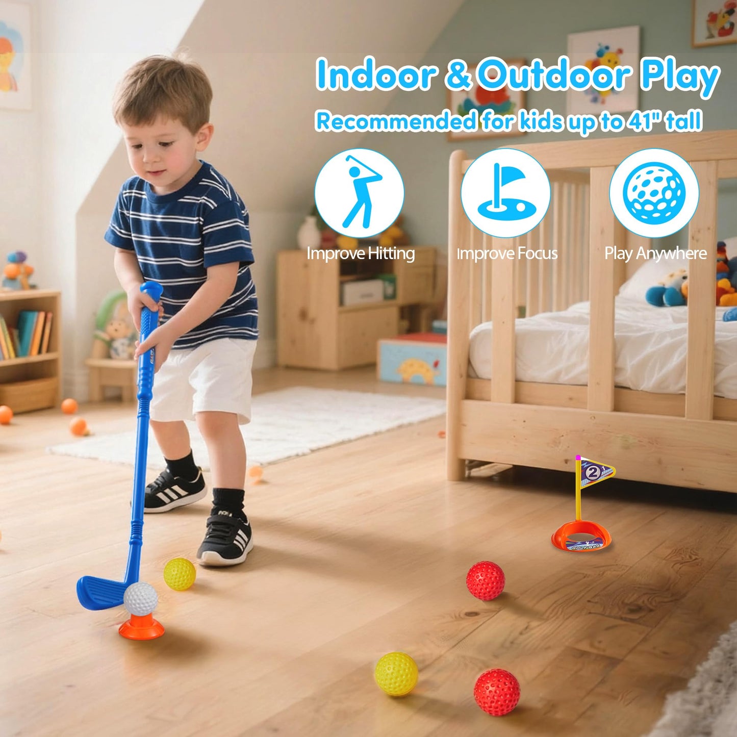PJG 23 Pcs Golf Clubs Set, Golf Toys, Birthday Gift for Boys and Girls