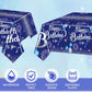 41 PCS Blue Birthday Decorations Blue and Silver Theme Tableware Sets Included Navy Blue Party Plates and Napkins Tablecloth for Men Women Birthdays