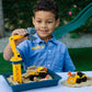CAT Dig N’ Build Dirt Playset - 12 oz Moldable Dirt Compound, Working Crane, 2 Little Machines Vehicles, Construction Molds & Easy-Cleanup Tray