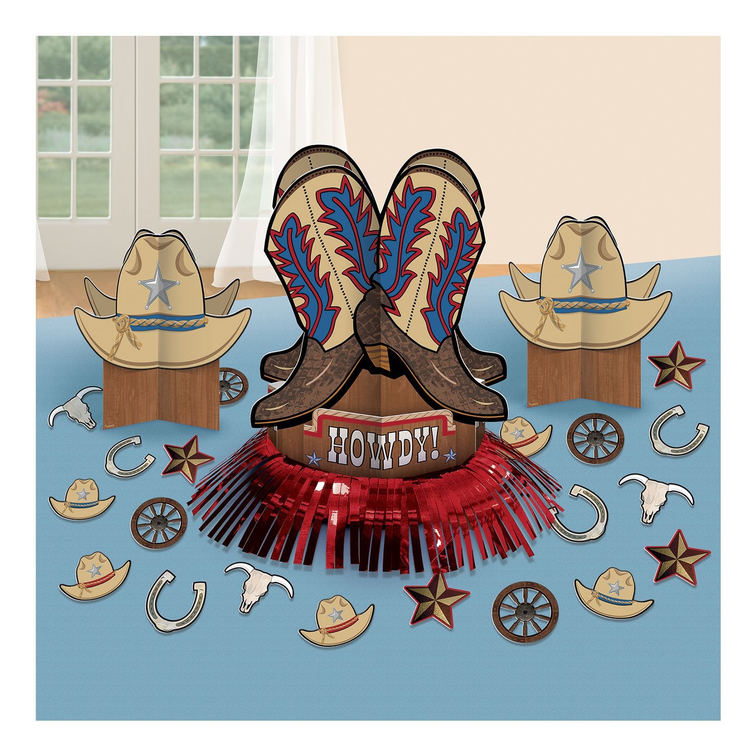 Western Table Decorating Kit (Pack of 1) - Stylish & Unique Western-Themed Table Centerpiece
