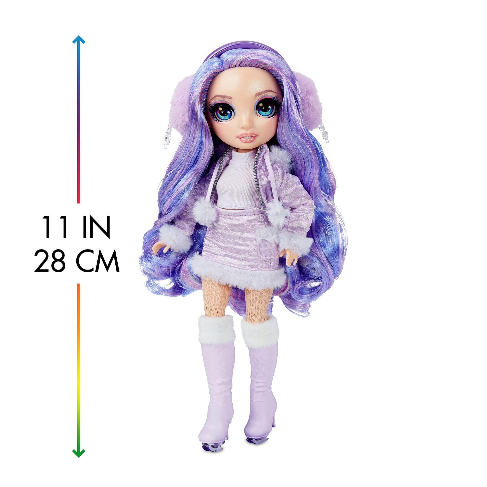 Rainbow High Winter Break Violet Willow - Purple Fashion Doll with 2 Outfits, Snow Gear and Display Stand - Gift and Collectable for Kids Ages 6+