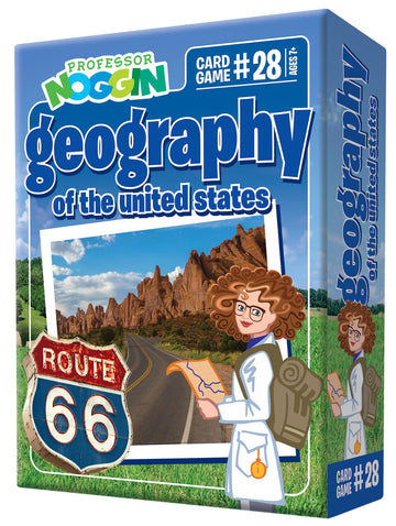 Outset Media Professor Noggin's Geography of The United States Trivia Card Game - an Educational Based Card Game for Kids - Trivia, True or False,