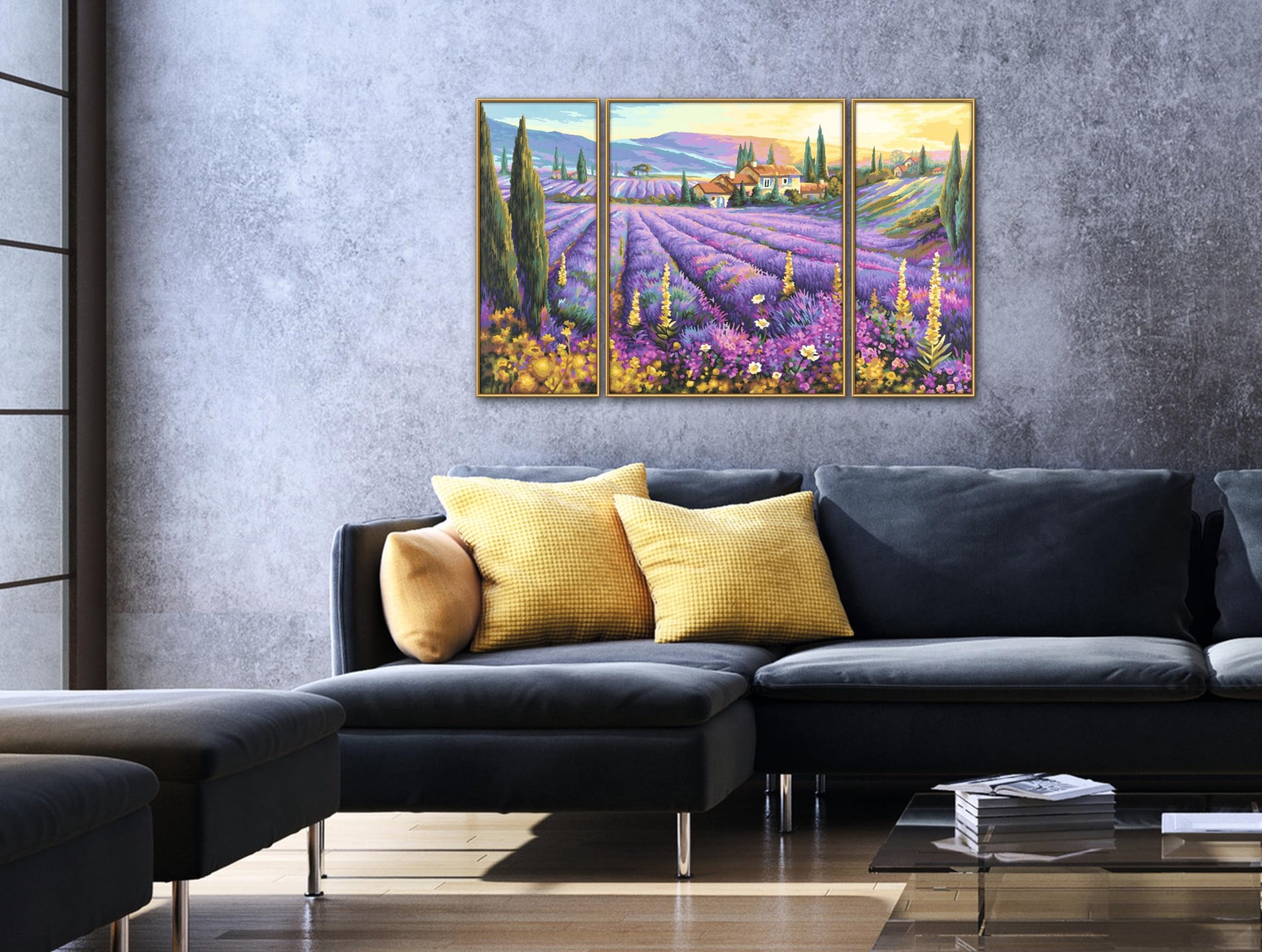 NORRIS Paint By#S: Lavender Fields (Tryptych) Paint by#