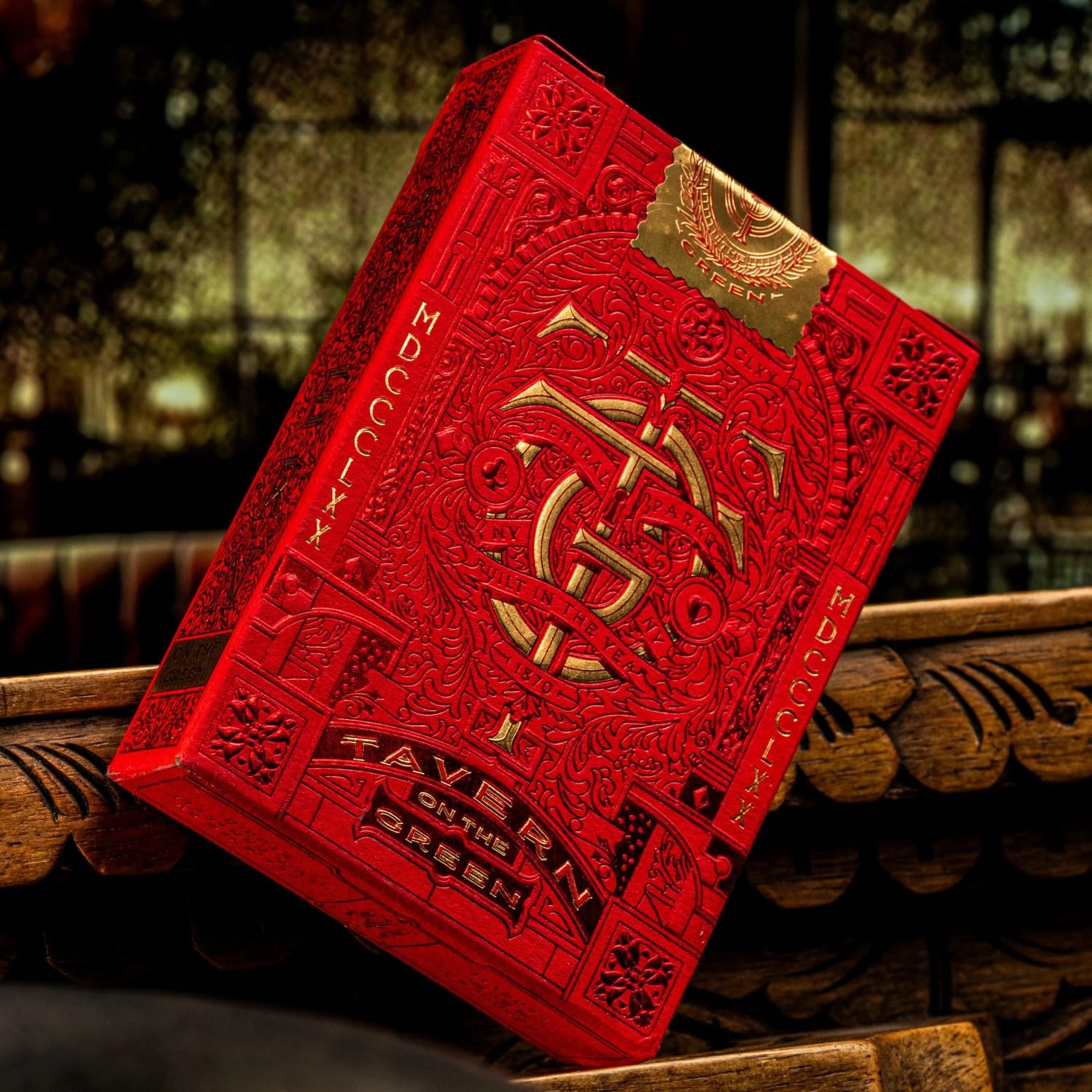theory11 Tavern on The Green Playing Cards - Red Edition, Premium Collectible Poker Deck, Standard Index