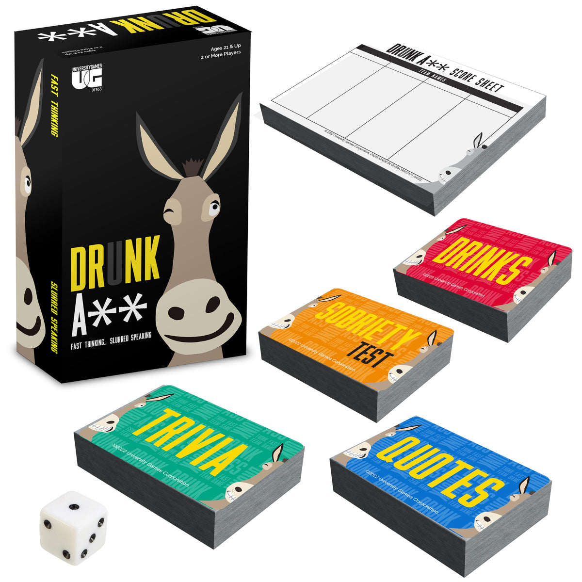 Drunk A Team Trivia Party Game for Adults, 4+ Players Ages 21+