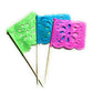 Set of 24 Pcs Multi-Colored Mini Mexican Papel Picado Tissue Flags