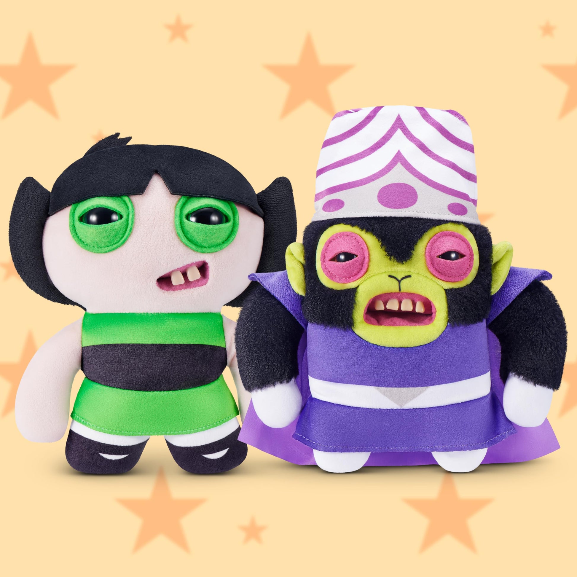 Fuggler Powerpuff Girls 9-Inch Plush Toy (Mojo JoJo) by ZURU - Funny Ugly Monster Stuffed Animal with Human-Like Teeth, Collectible Plush for Kids