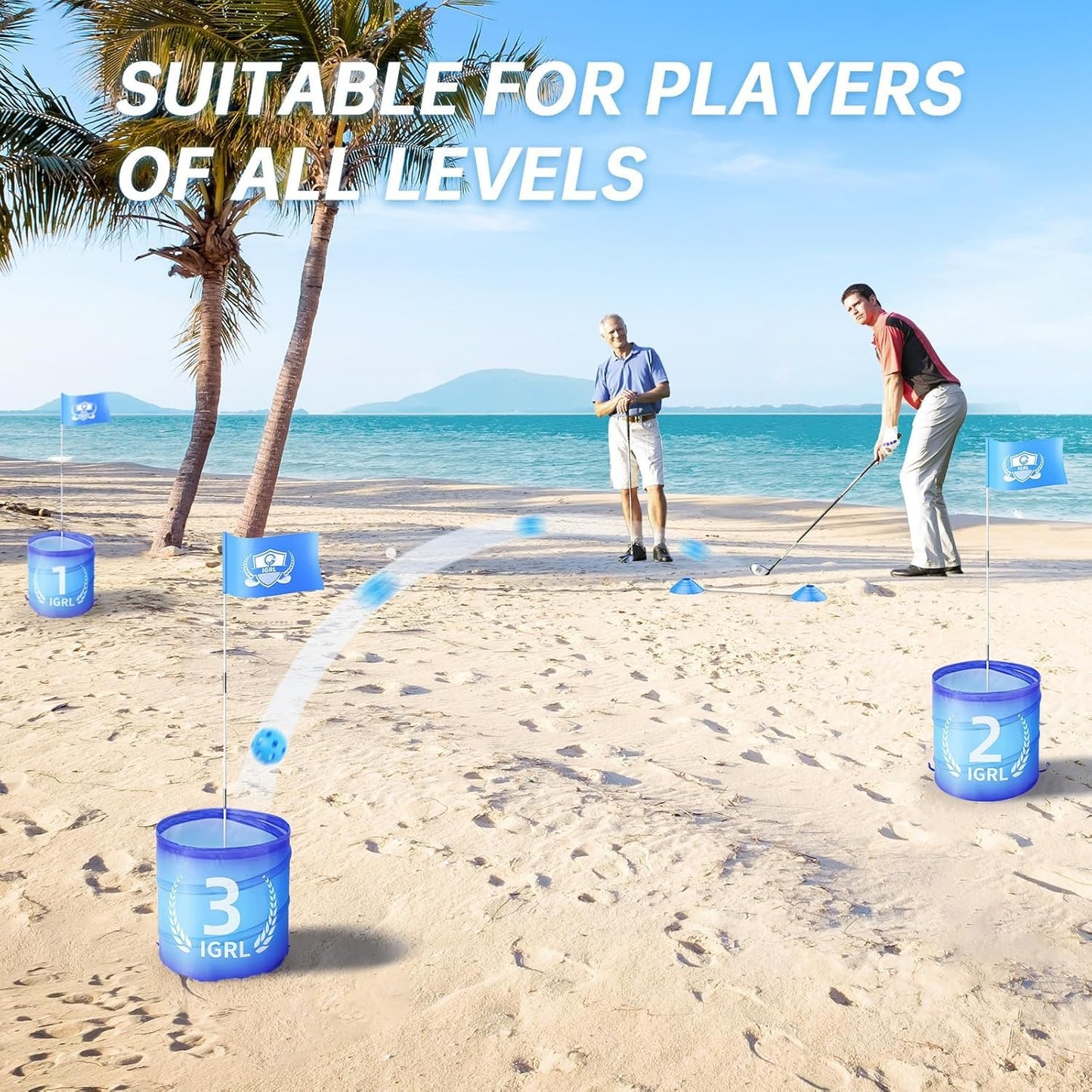 IGRL Golf Yard Game - 6 Holes Backyard Golf Games for Adults, Golf Chipping Game Set with Balls, Carry Bag, Flag & Obstacles, Outdoor Indoor Golf