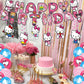 Hello Cat Birthday Party Decorations,Kitty Party Supply Set for Kids with Happy Birthday Banner, Swirls,Centerpieces,24 Balloons for Kitty Cat Party