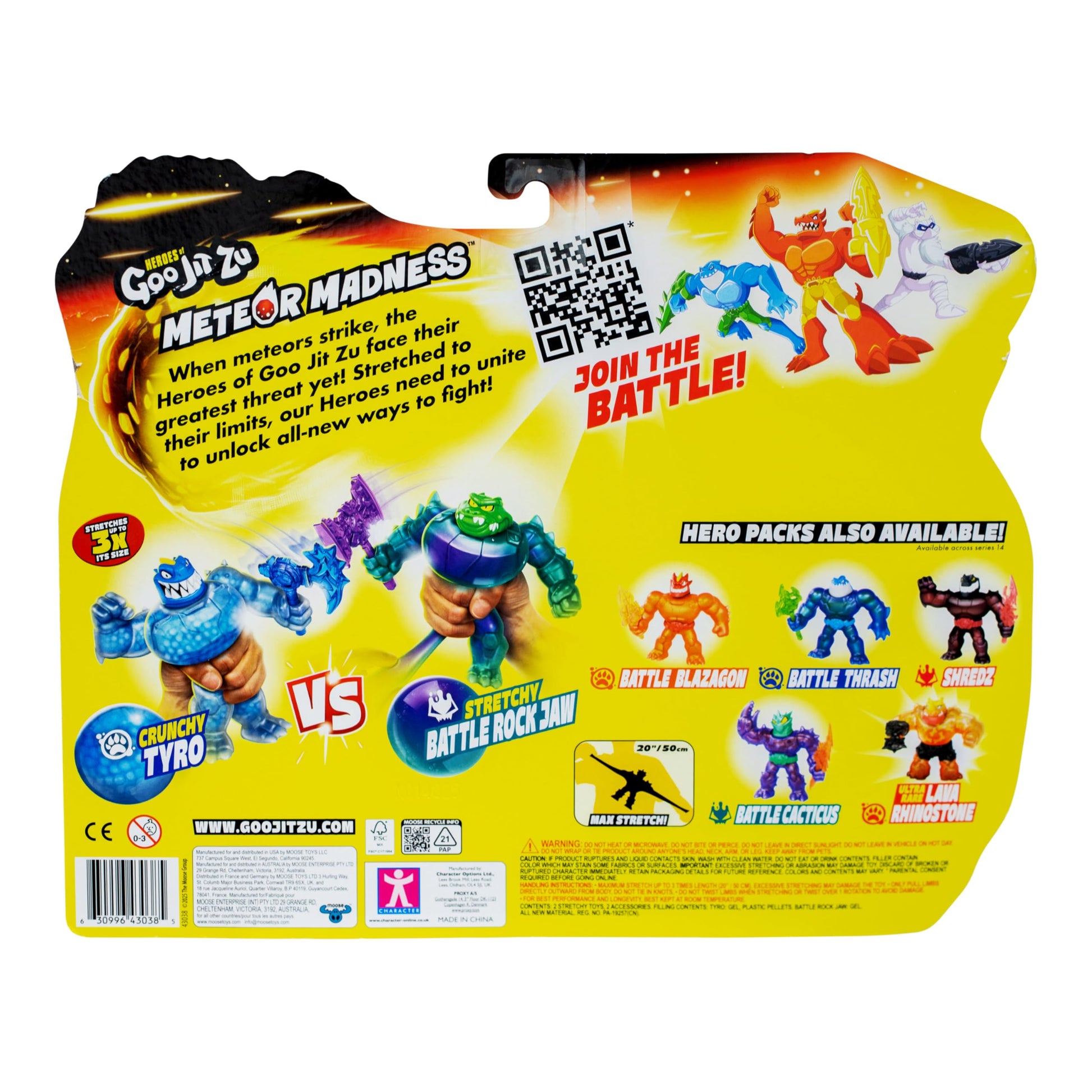 Heroes of Goo Jit Zu Meteor Madness Versus Pack, Tyro Versus Rock Jaw in The Ultimate Showdown, with Unique Scrunchy Goo Filling & Meteor Weapon