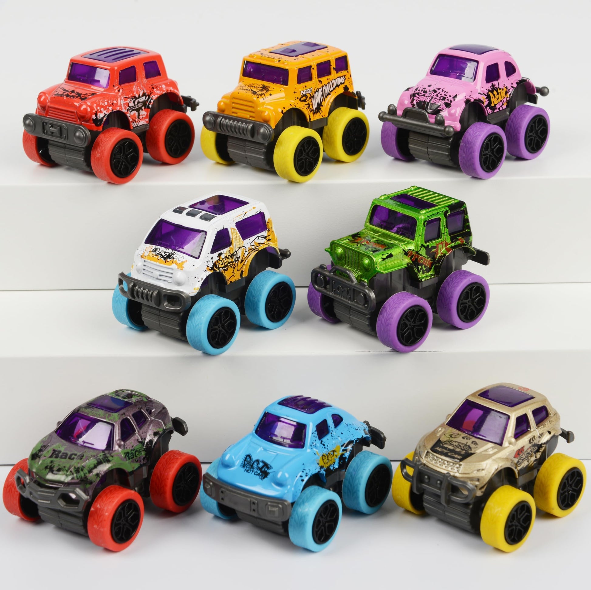 Monster Truck Christmas Stocking Stuffers for Boys Age 3-6 - Pull Back Monster Trucks for Party Favors, Set of 8