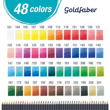 Faber-Castell Goldfaber Colored Pencils, 48 Count, Break-Resistant