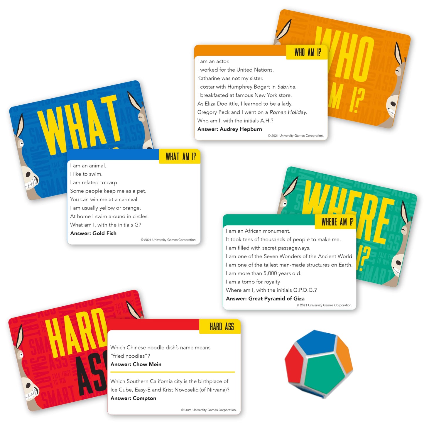 University Games, Smart Ass Trivia The Ultimate Who, What, Where Party Game , for Families and Adults Ages 12 and Up and 2 to 6 Players