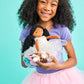 iscream Corps de Ballet Plush Allongé Ballerina with Glitter and Embroidered Accents for All Ages, Black Hair