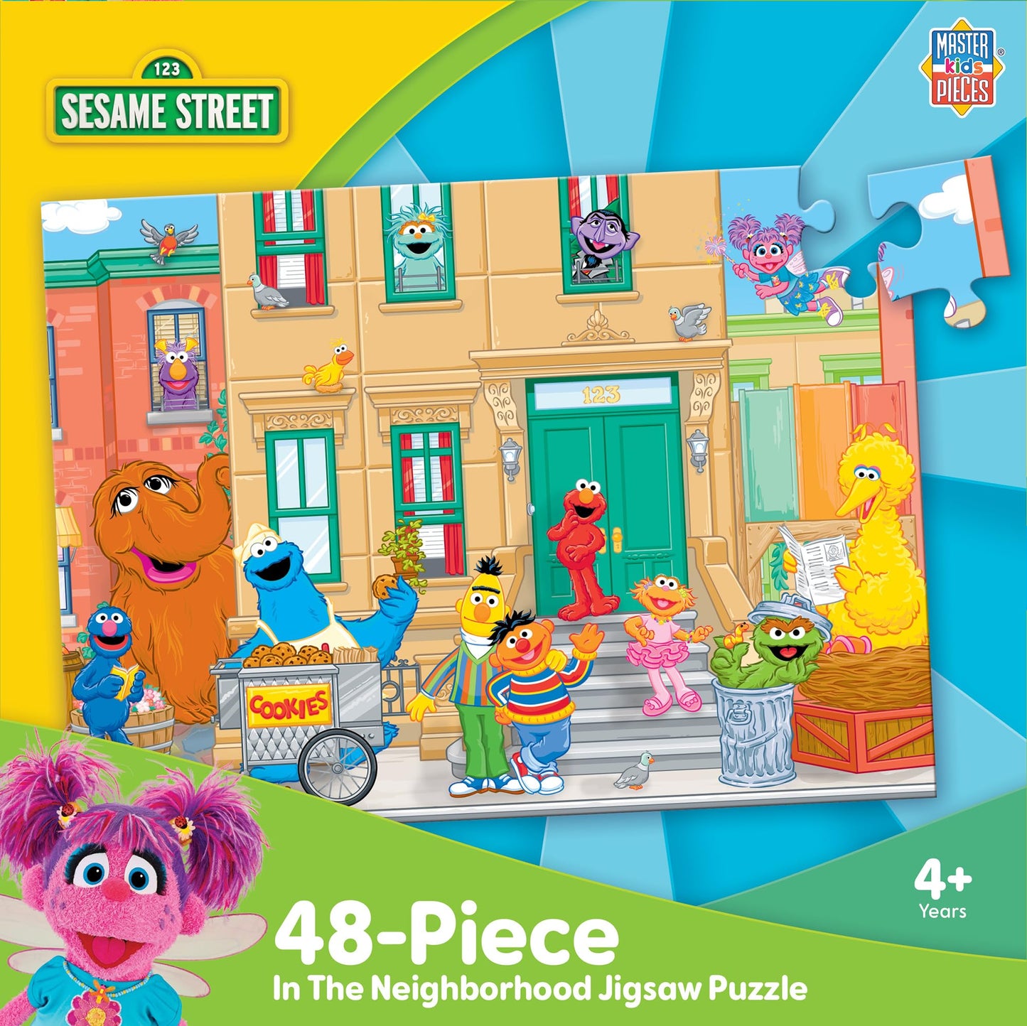 MasterPieces Sesame Street Puzzle 48 Piece for Kids - in The Neighborhood - Jigsaw Puzzle 19"x14" - Ages 3+