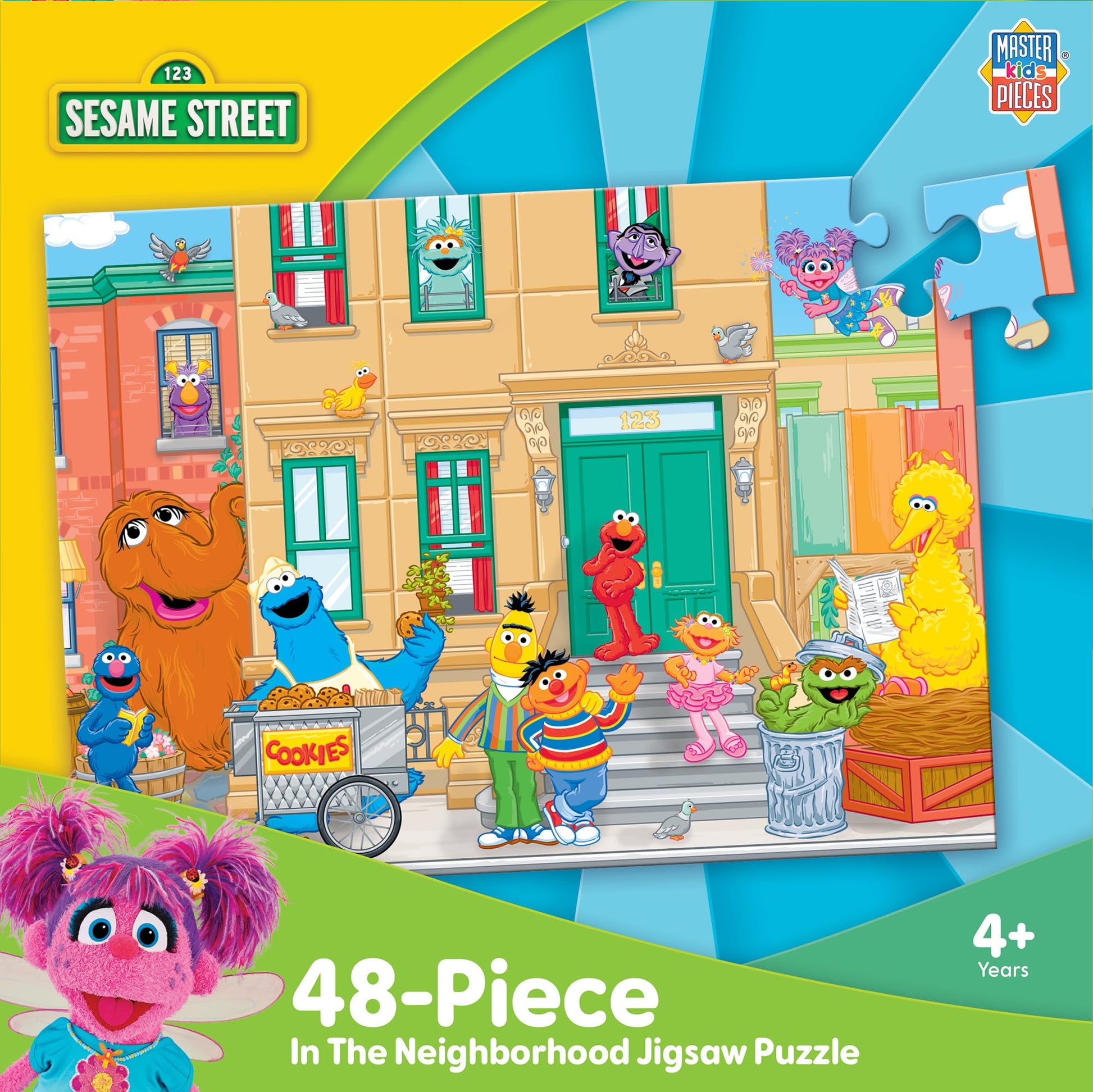 MasterPieces Sesame Street Puzzle 48 Piece for Kids - in The Neighborhood - Jigsaw Puzzle 19"x14" - Ages 3+