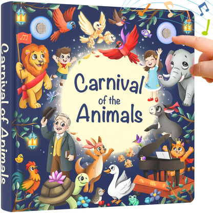 LITTLE MAESTRO Carnival of Animals by Saint-Saëns - The Complete Musical Suite, Musical Books for Toddlers, 28-Button Music Book, Musical Toys