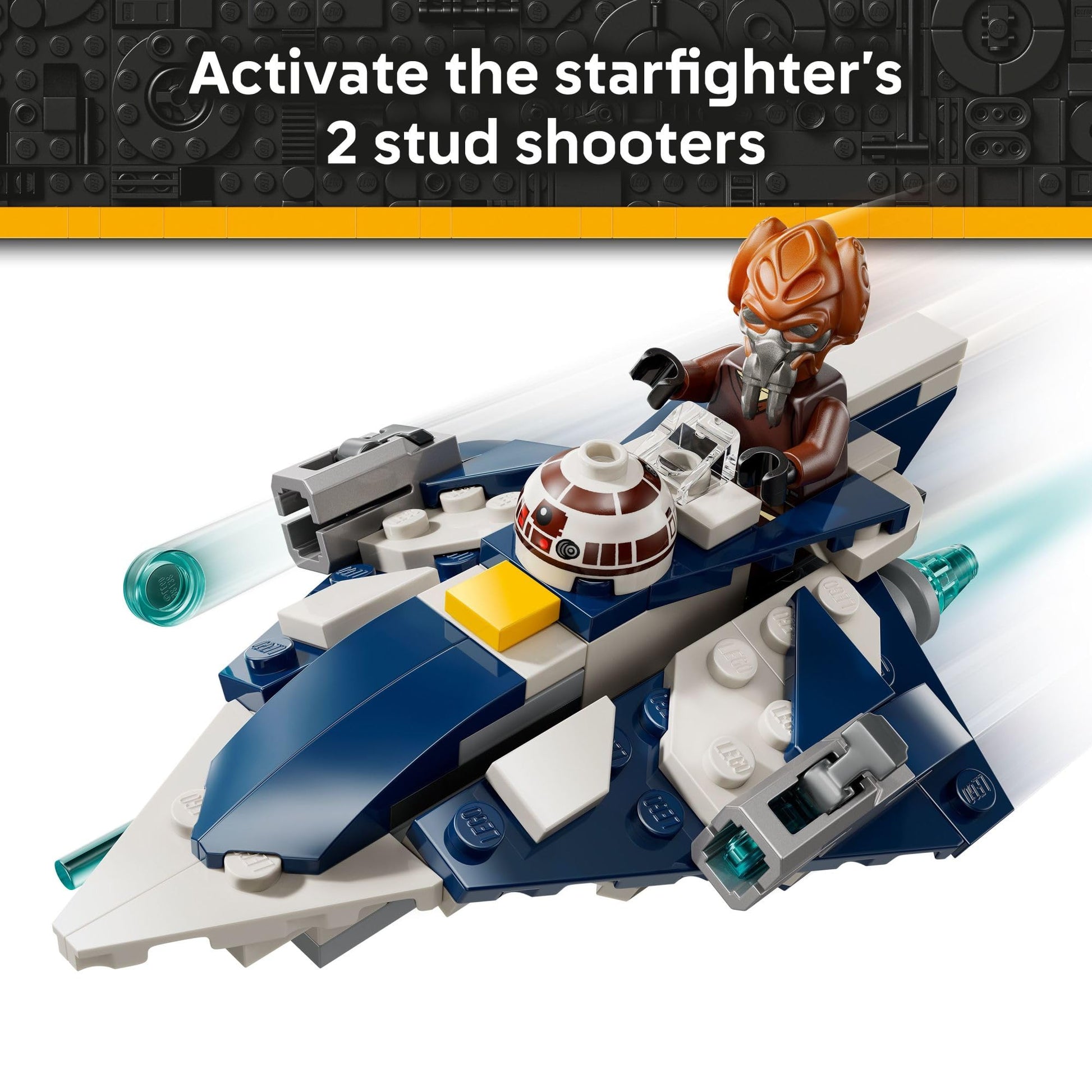 LEGO Star Wars Plo Koon’s Jedi Starfighter Microfighter Kids Toy - Building Toy for Pretend Play - Clone Wars Playset and Room Decor for Boys